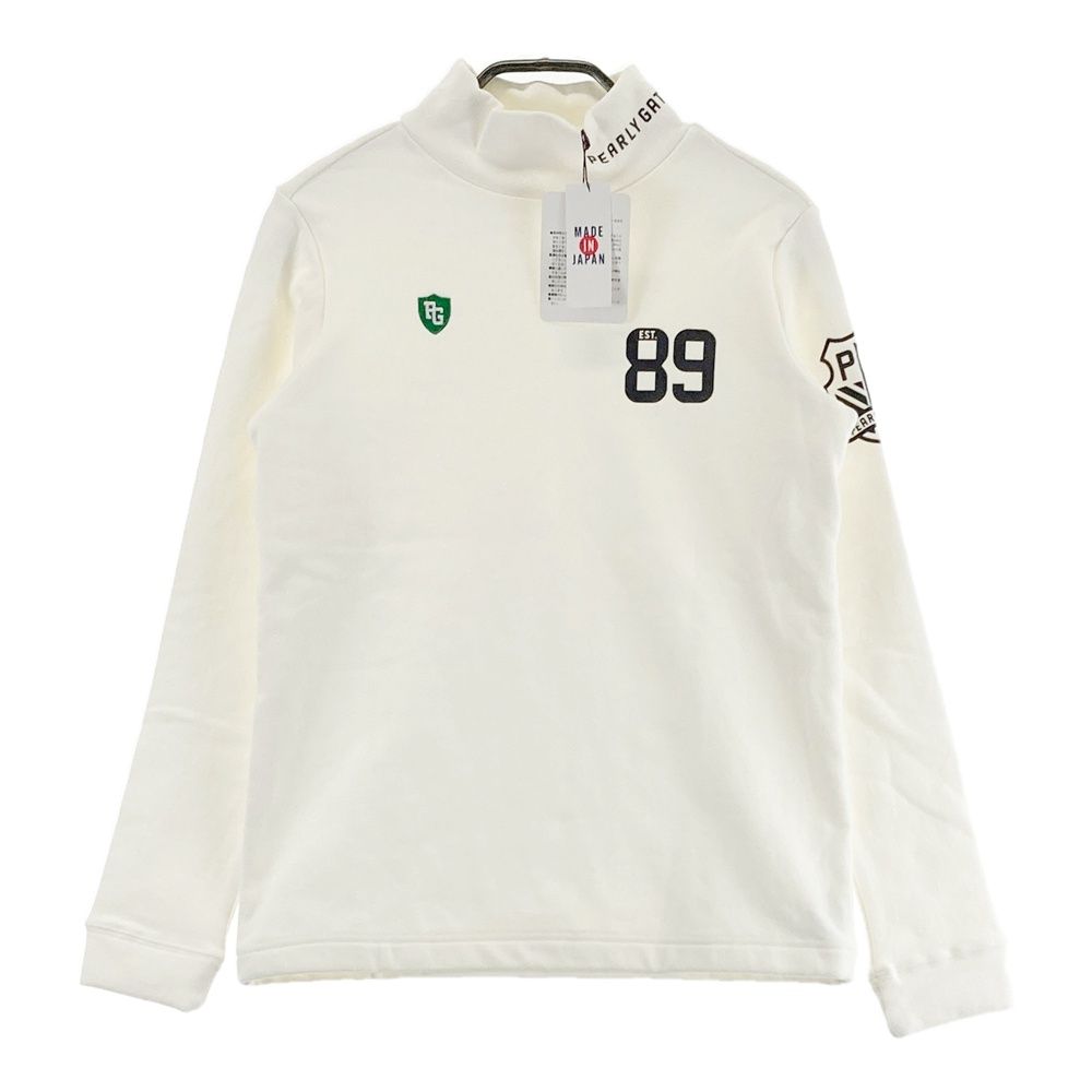 サイズ：0 PEARLY GATES パーリーゲイツ 裏起毛 モックネック長袖Tシャツ ホワイト系 [240101695440] ゴルフウェア レディース ストスト