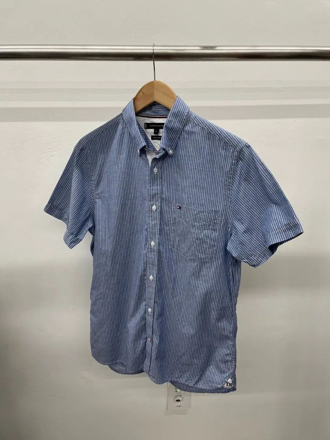 95 100)トミーヒルフィガー リネン コットン 半袖 シャツ