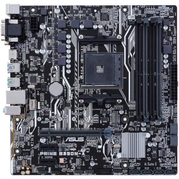 ASUS PRIME B350M-A AM4 AMD B350 SATA 6Gb/s USB 3.1 USB 3.0 HDMI Micro ATX Motherboards - AMD