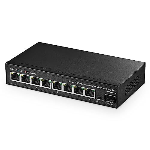Binardat 8ポート2.5Gスイッチ、10G SFP+ポート、8 x 2.5ギガビットRJ-45ベースTポート、アンマネージド・マルチギガビット・デスクトップ・イーサネット・スイッチe dcbc843e