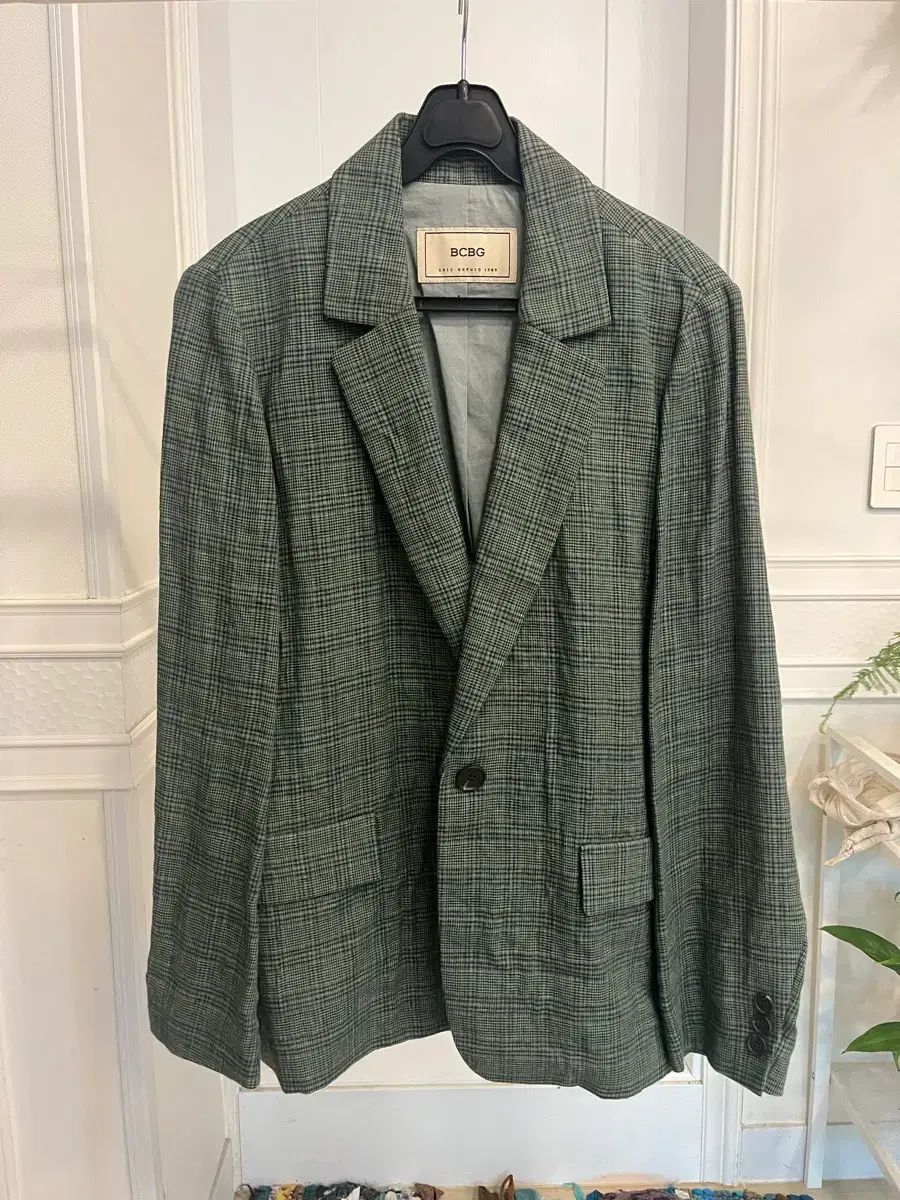 BCBG リネン CHECK ジャケット
