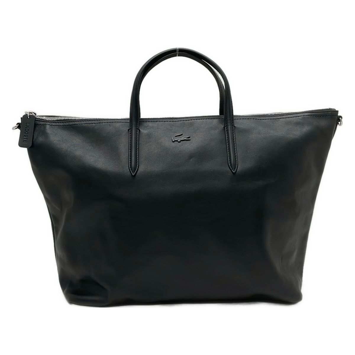 Lacoste(ラコステ) ハンドバッグ美品 - 黒 レザー
