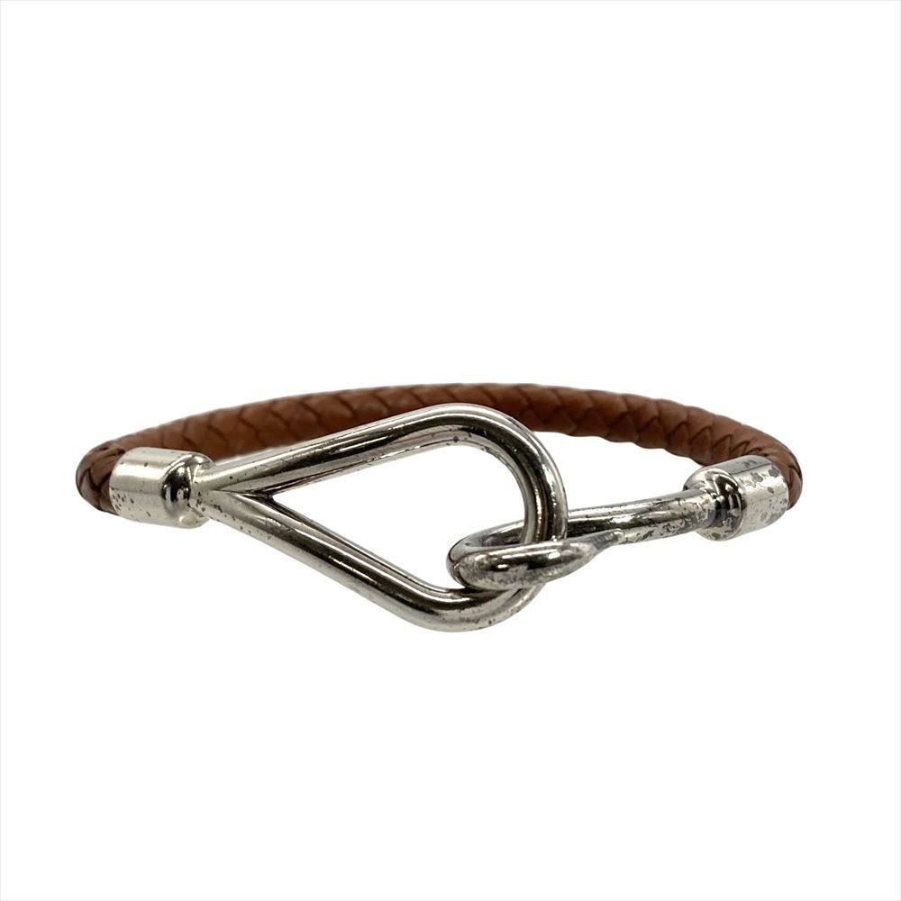 エルメス HERMES ジャンボ ブレスレット レザー ブラウン シルバー金具 レディース【中古】