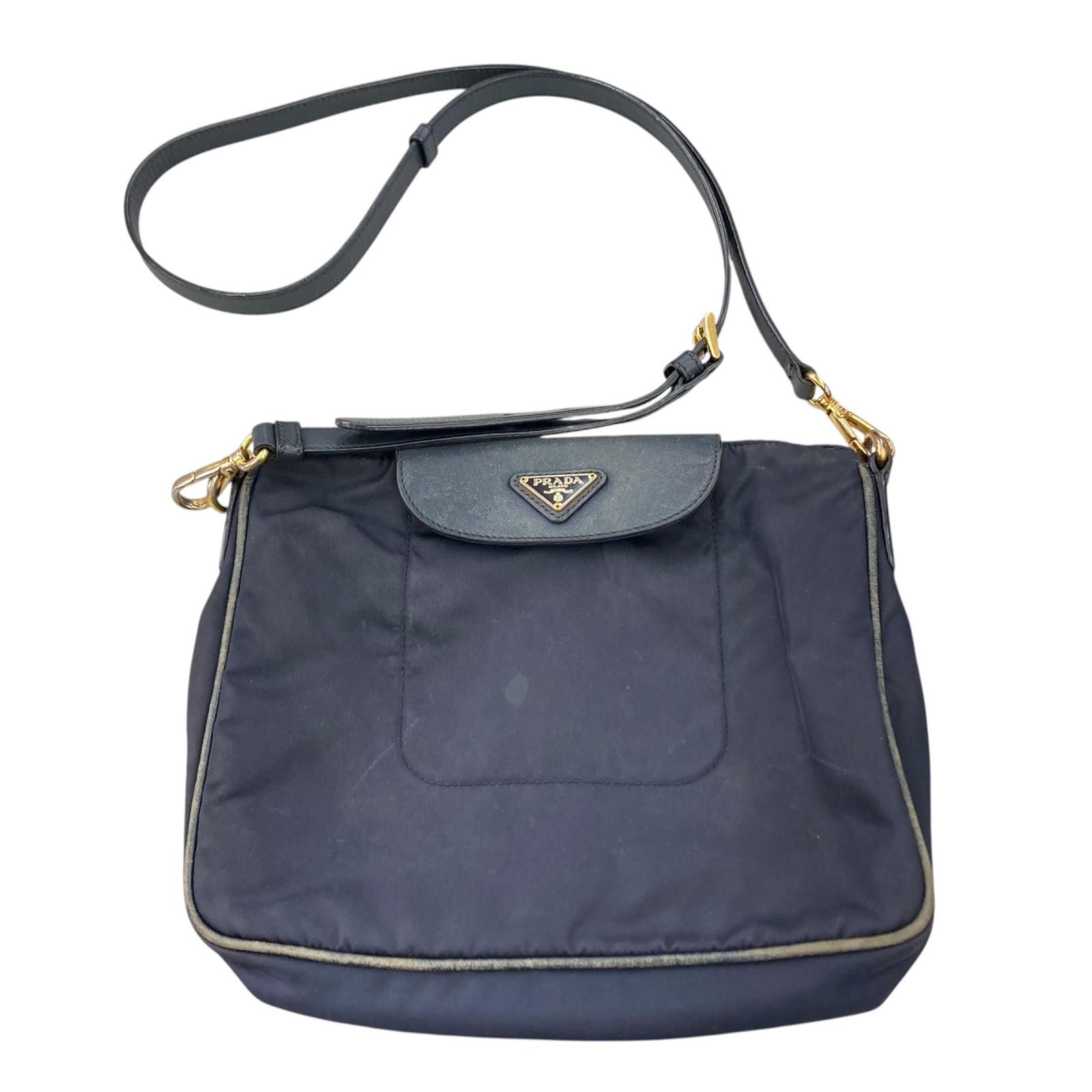 186005 PRADA プラダ ショルダーバッグ ネイビー