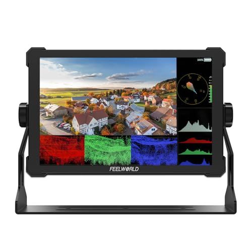 FEELWORLD T10 10.1インチカメラ現場デジタル一眼レフカメラタッチスクリーン、波形HDRと3 D LUT出力付きアルミ筐体ゴム化保護角設計p 5067c7c3