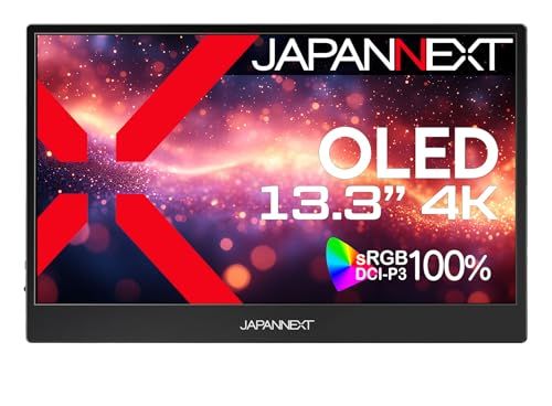 JAPANNEXT 13.3インチ 有機EL(OLED)パネル搭載 4K(3840x2160)解像度 モバイルモニター JN-MD-OLED1331UHDR miniHDMI USB Type-C microUSB sRGB:100% DCI 8b106a58