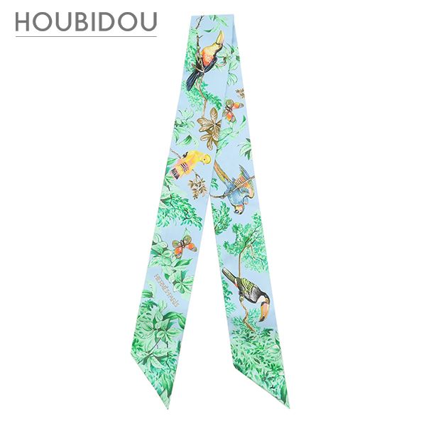【美品】HERMES ツイリー ラフォルバラード エルメス Herms スカーフ ツイリー シルク イエロー×グレー 【LA FOLLE