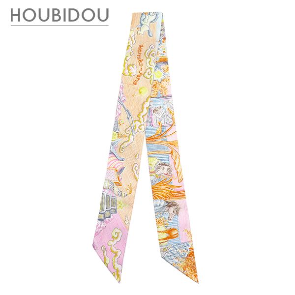 エルメス Herms スカーフ ツイリー シルク オレンジ×ペトロール×ヴューローズ 新品 未使用 【シティー オブ ライト】 H064103S 【箱】【中古】
