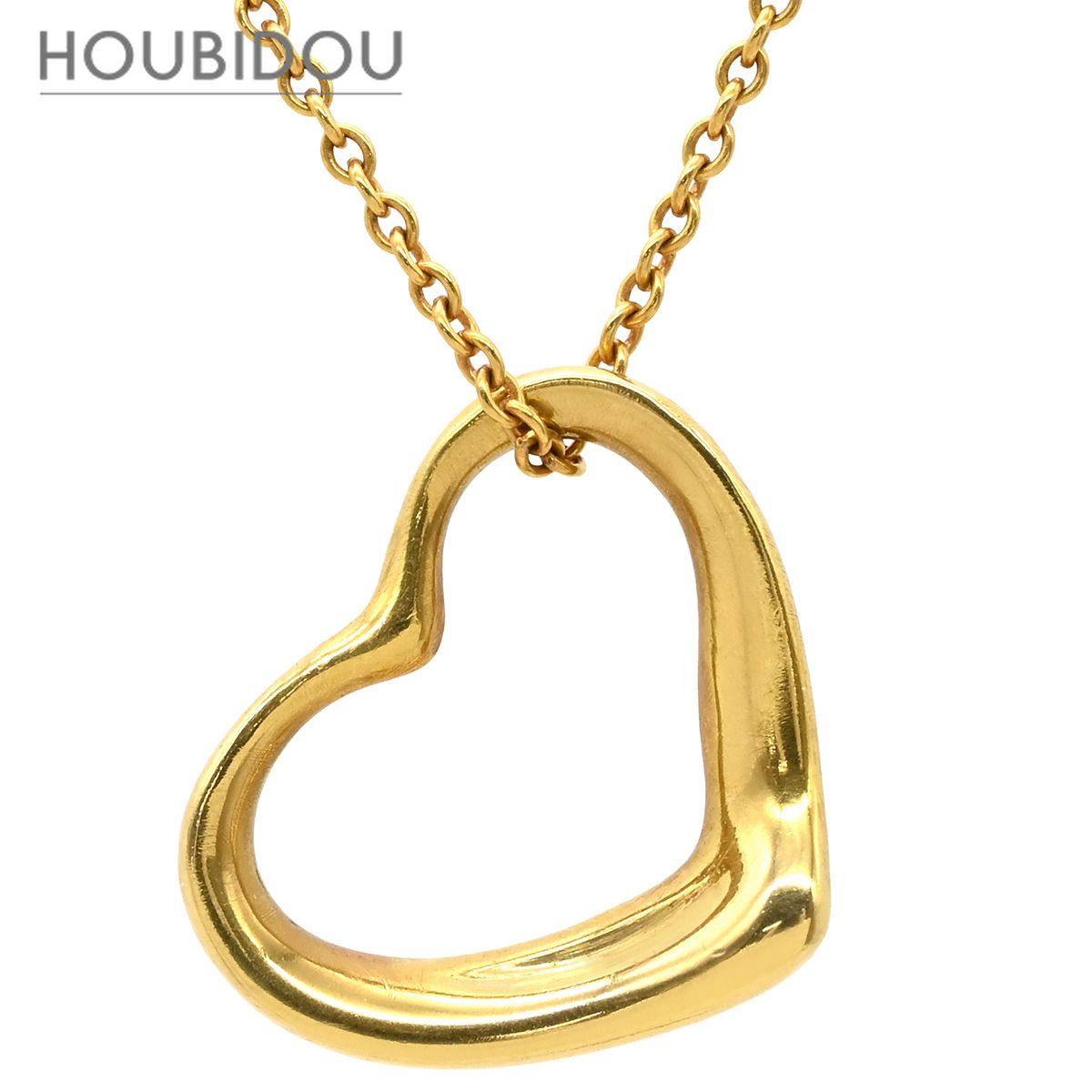 ティファニー Tiffany & Co ネックレス オープンハート イエローゴールド T＆Co. 18K 18金 750 YG エルサペレッティ 【中古】