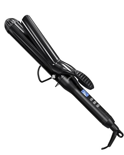 BAYATA コテ 38mm ヘアアイロン カールアイロン 巻き髪 韓国風ヘア 大きめカール 100℃?220℃調節 25段階温度調整 MAX220℃ デジタル温度表示 自動電源OFF 海外対応 PSE認証済み 日本語説明書付き (38mm) ae594e12