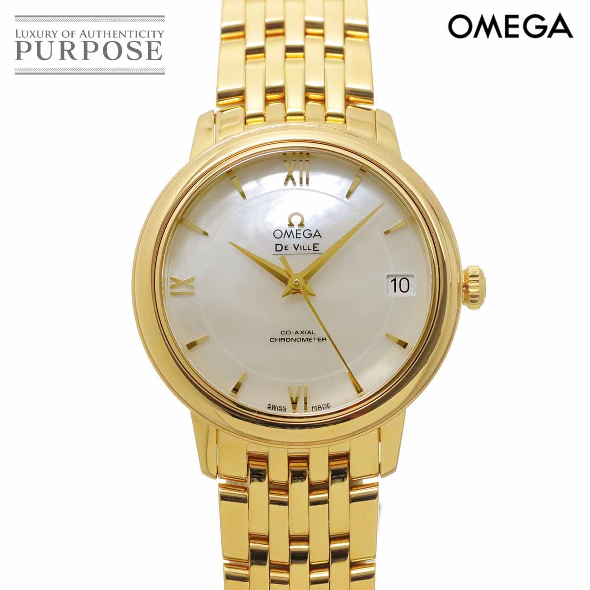 オメガ OMEGA デビル プレステージ 424 50 33 20 05 001 レディース 腕時計 デイト K18YG 金無垢 自動巻き DeVille Prestige 90319050