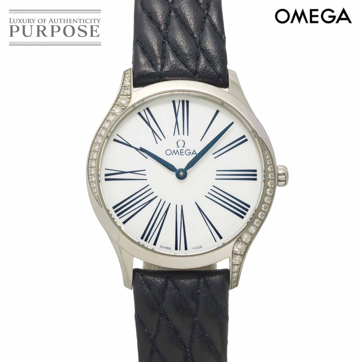 オメガ OMEGA デビル トレゾア 428 17 36 60 04 001 レディース 腕時計 ダイヤベゼル ホワイト クォーツ ウォッチ Deville 90327719