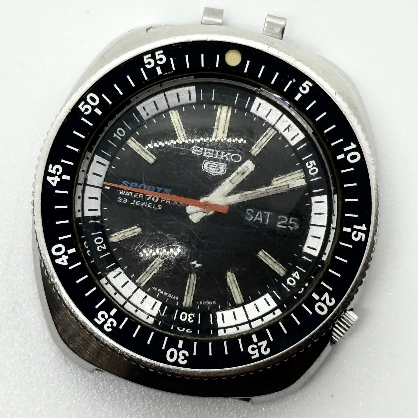 SEIKO セイコー 5スポーツ 5125-6030 ブラック AT メンズ 腕時計 稼働品