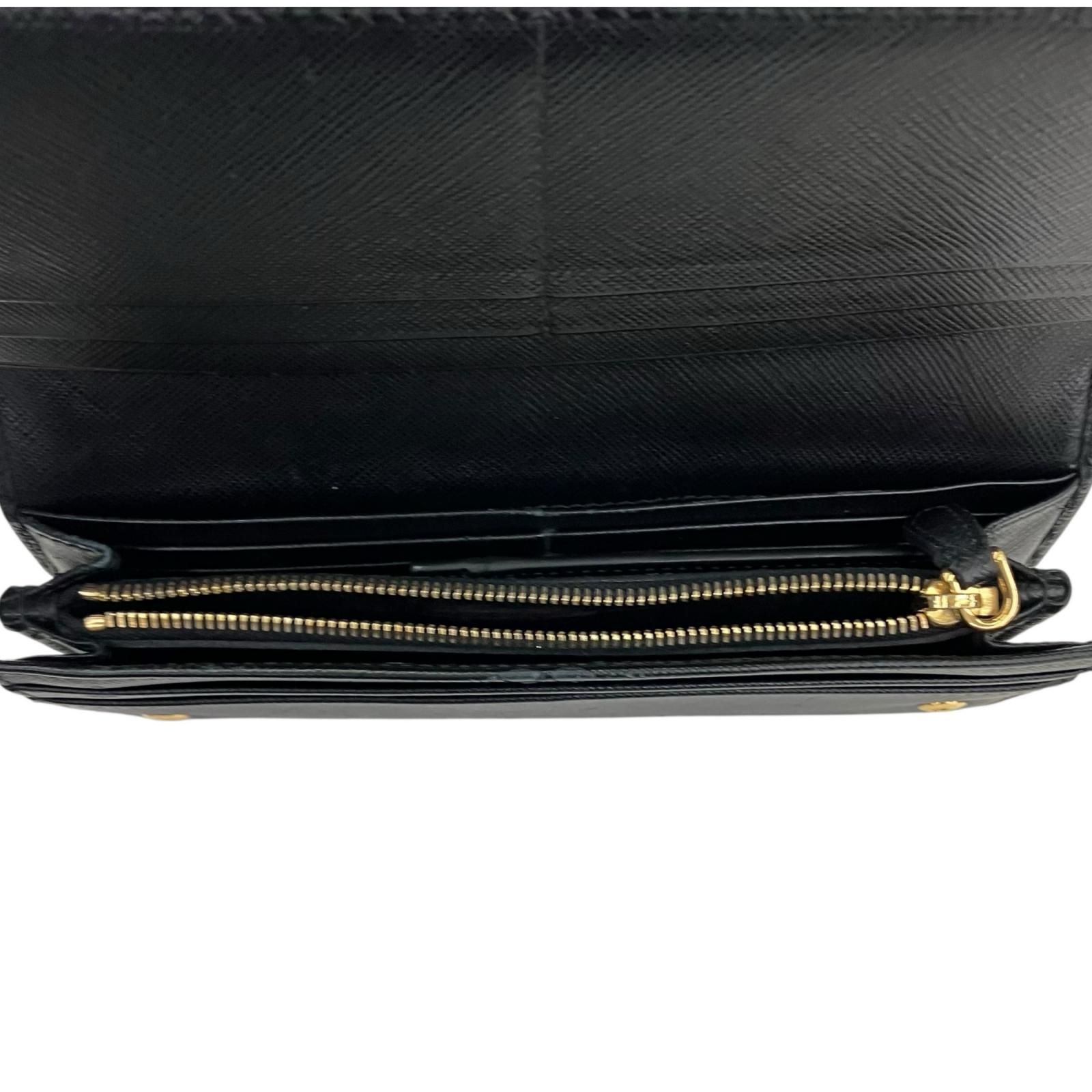 186005 現状品 PRADA プラダ 長財布 サフィアーノ ブラック - メルカリ