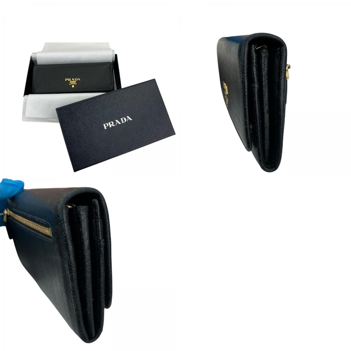 186005 現状品 PRADA プラダ 長財布 サフィアーノ ブラック - メルカリ
