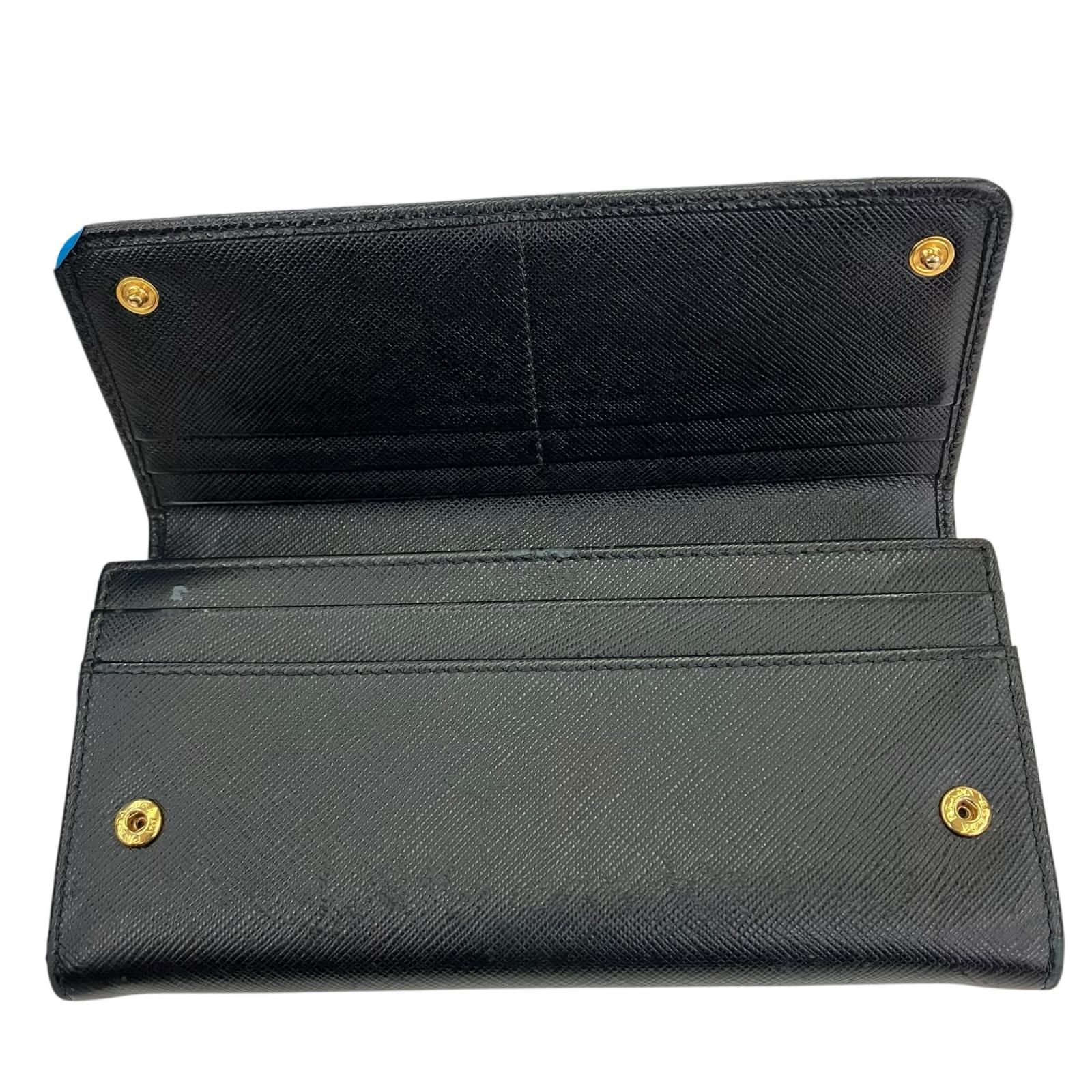 プラダ 長財布 186005 現状品 PRADA プラダ 長財布 サフィアーノ ブラック - メルカリ