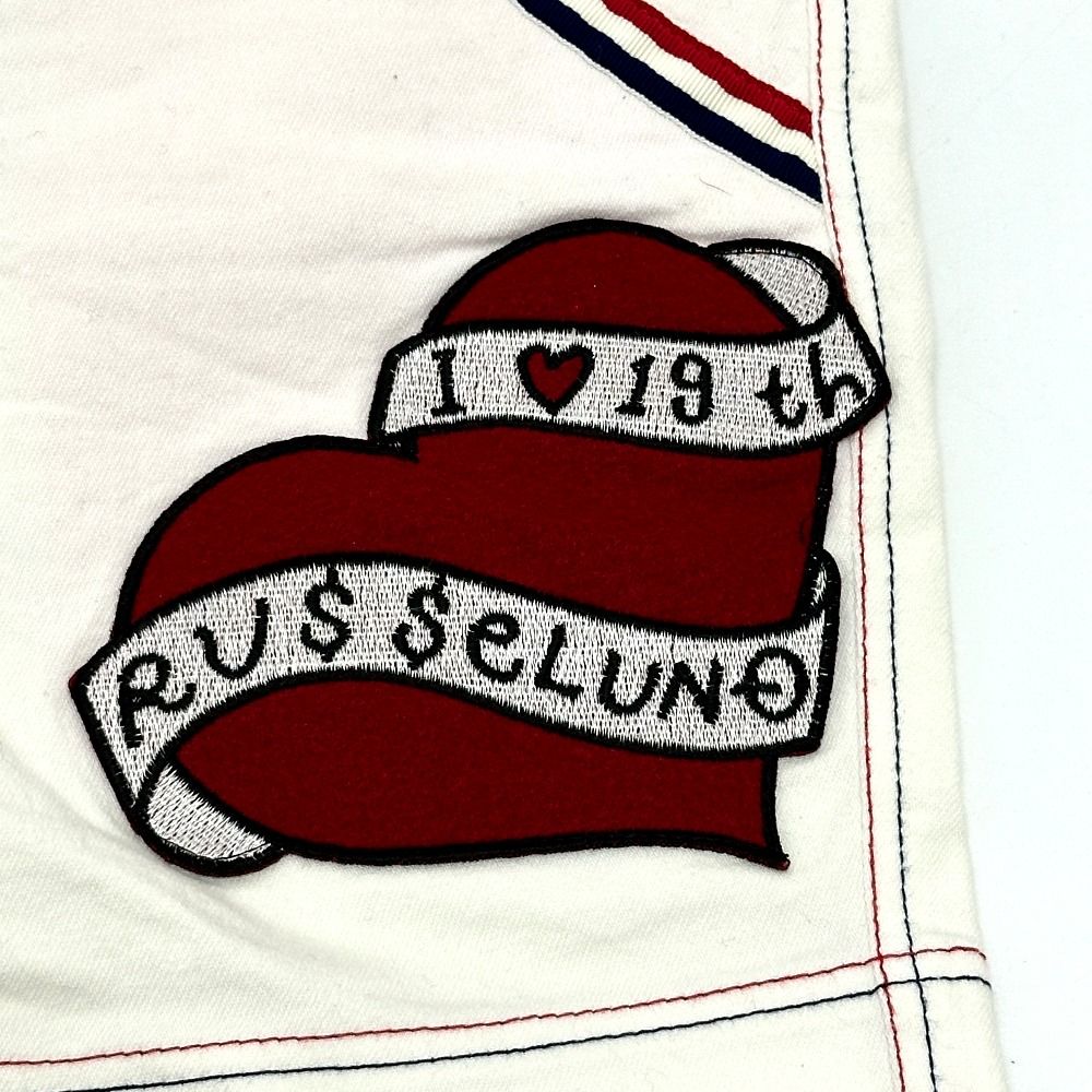 MARK&LONA マークアンドロナ ショートパンツ ハート ロゴ刺繍 コットン