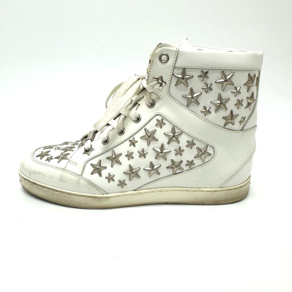JIMMY CHOO スタースタッズ スニーカー ホワイト JIMMY CHOO ジミーチュウ スニーカー スタースタッズ レザー ホワイト