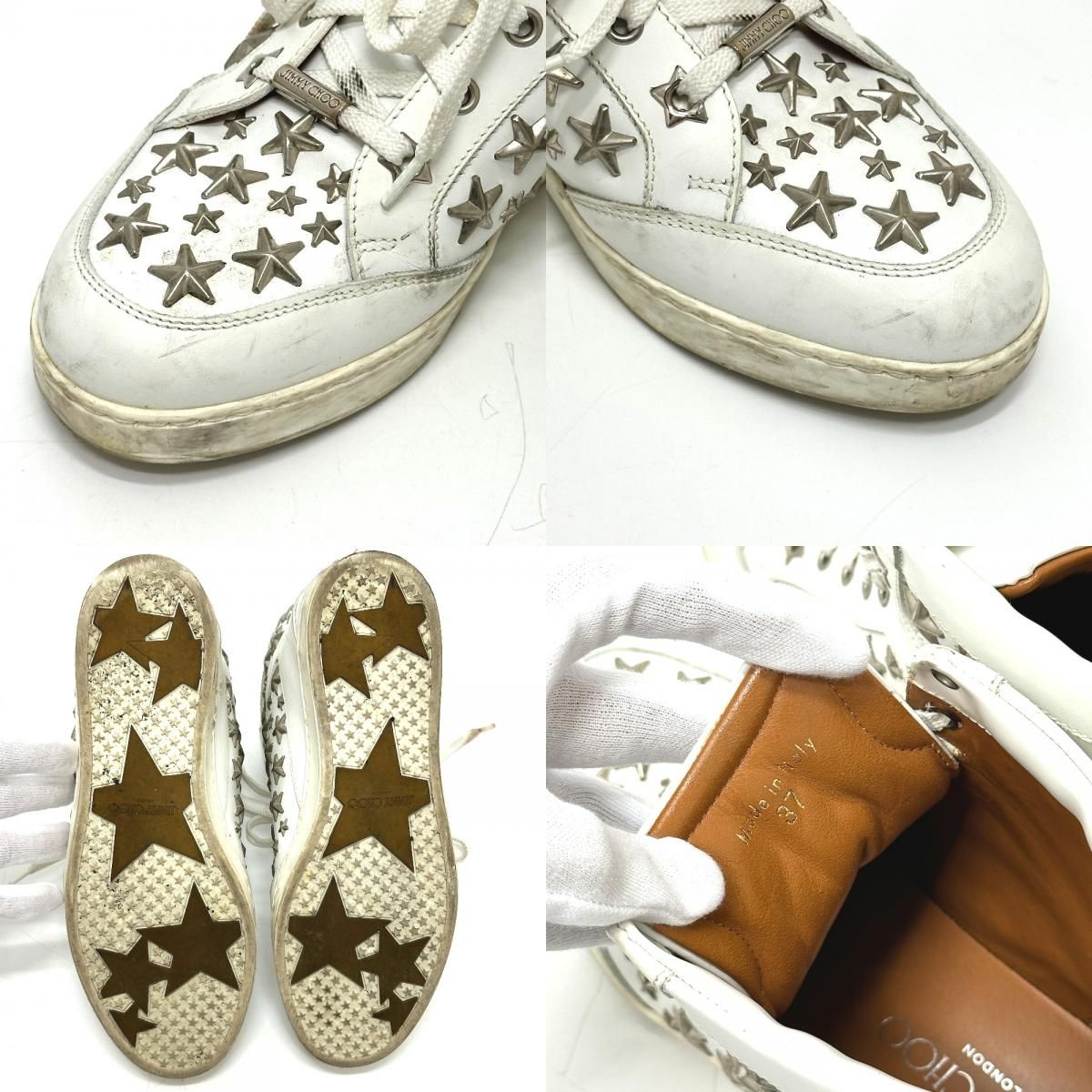 JIMMY CHOO ジミーチュウ スニーカー スタースタッズ レザー ホワイト