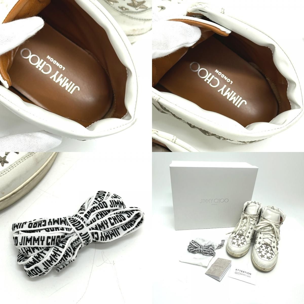 JIMMY CHOO ジミーチュウ スニーカー スタースタッズ レザー ホワイト