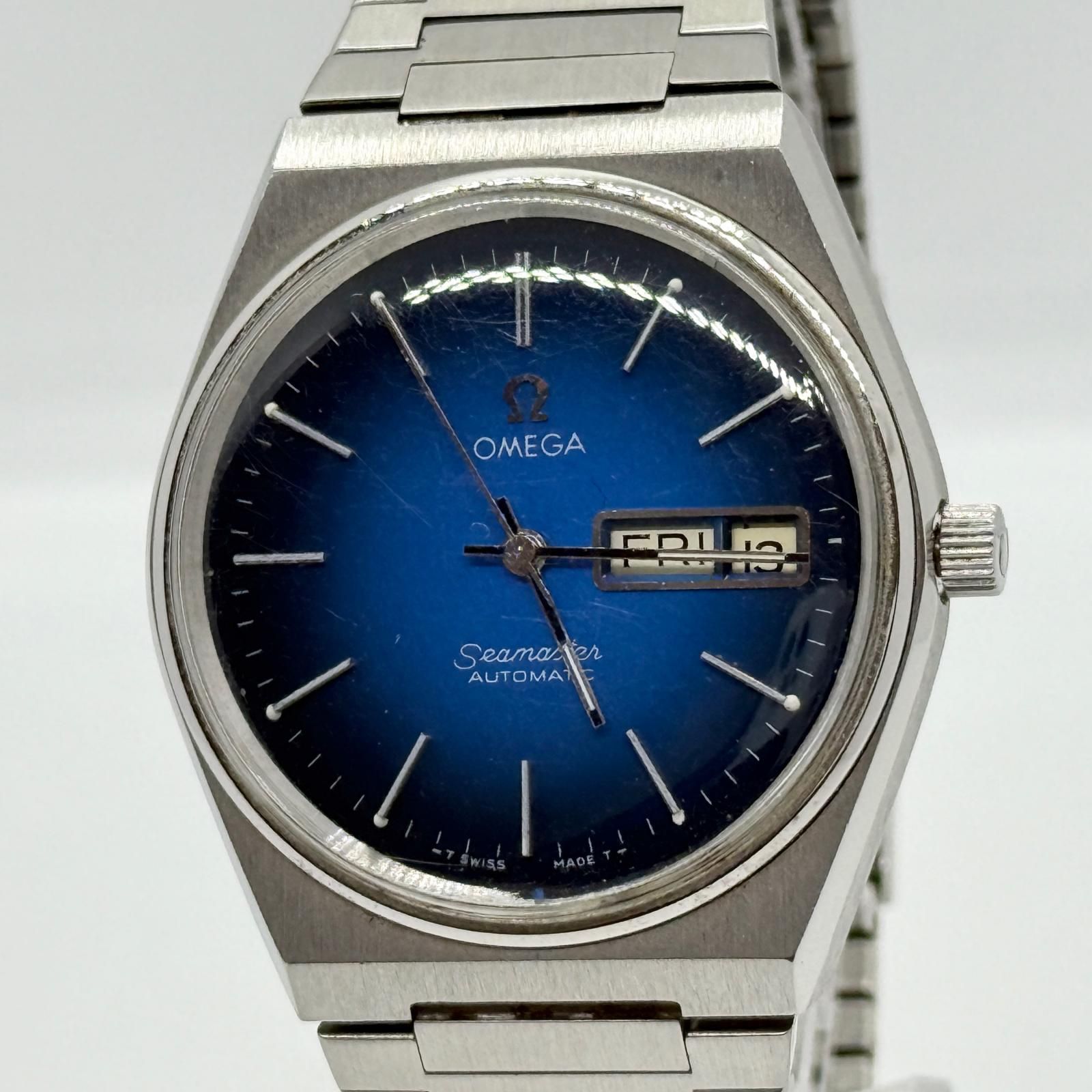 OMEGA オメガ SEAMASTER シーマスター 166.0215 ブルー AT メンズ 腕時計 稼働品