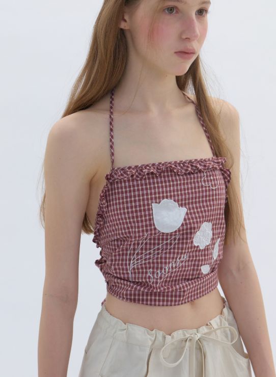 パッチワーク トップス Patchwork Top Check