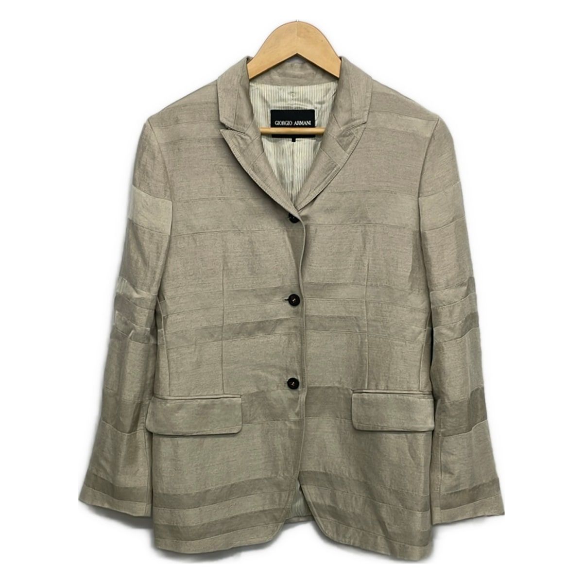 GIORGIOARMANI(ジョルジオアルマーニ) ジャケット サイズITA 40 レディース - ベージュ 長袖/春