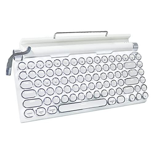 タイプライター型 レトロ メカニカルキーボード LEDバックライト 83キー防衝突 Bluetooth5.0 青軸 防水防塵 IOS/Android/Windows/VISTA/LINUX/Mac に対応 オフィス/ゲーミング用(白色)mi 0f981ea0