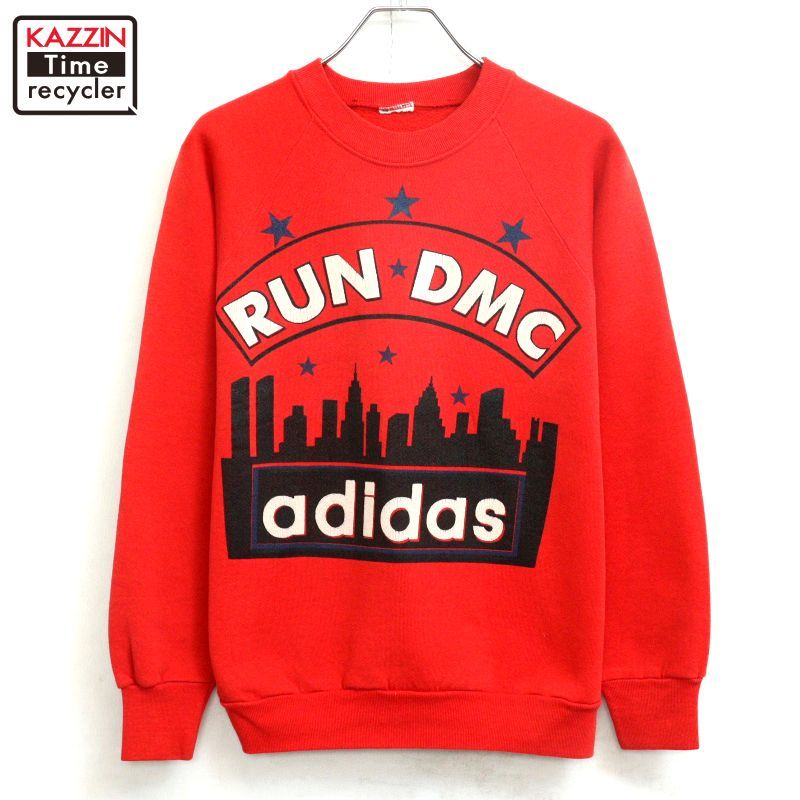 80s vintage adidas RUN DMC ヒップホップ スウェット トレーナー メンズ Mサイズ相当