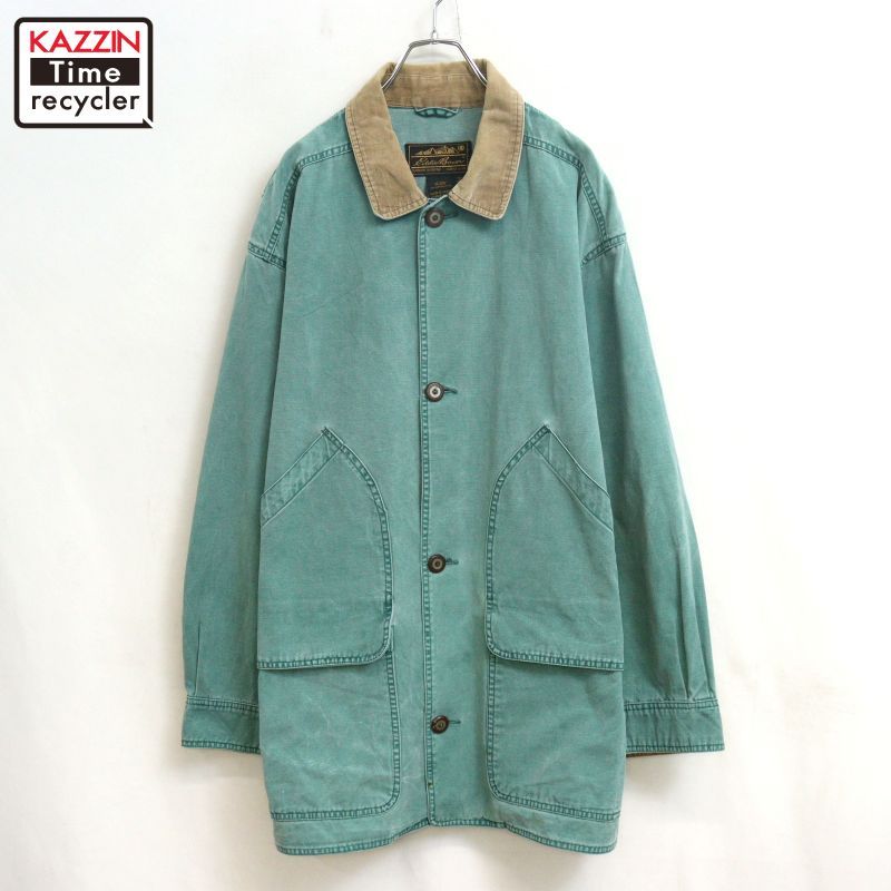 80s vintage Eddie Bauer 襟コーデュロイ ダック ジャケット メンズ 表記Lサイズ
