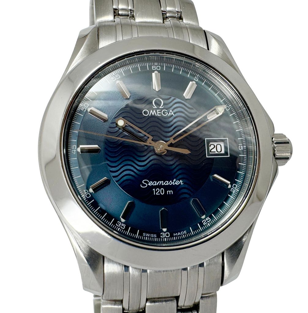 【OMEGA オメガ☆シーマスター 120M】2511.81 中古 メンズ 腕時計 クオーツ ブルー文字盤