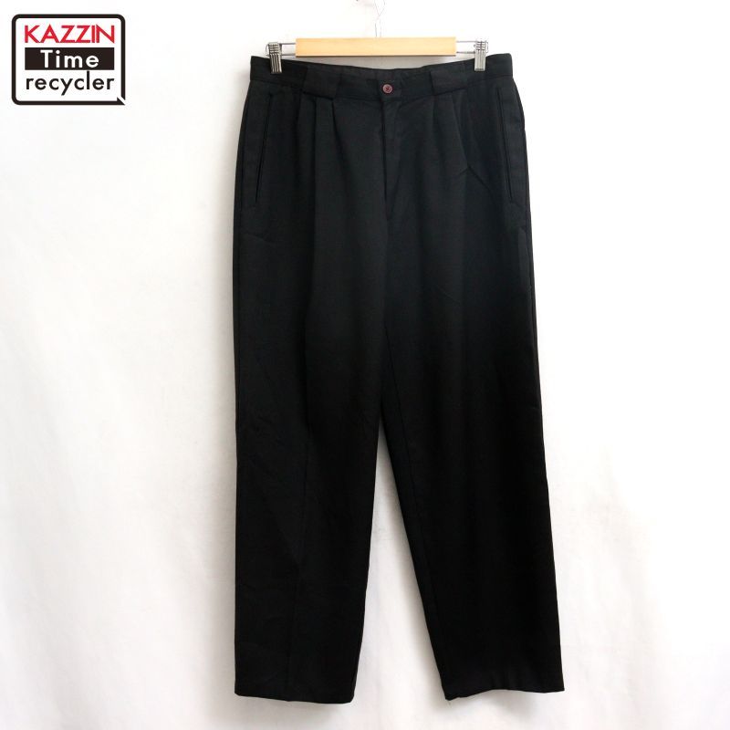 80s vintage 3タック レーヨン混 スラックスパンツ メンズ Lサイズ相当