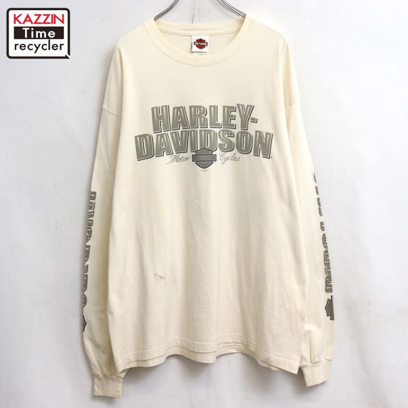 00s USA製 HARLEY DAVIDSON 袖プリント 長袖Ｔシャツ メンズ 表記XLサイズ 5,928円
