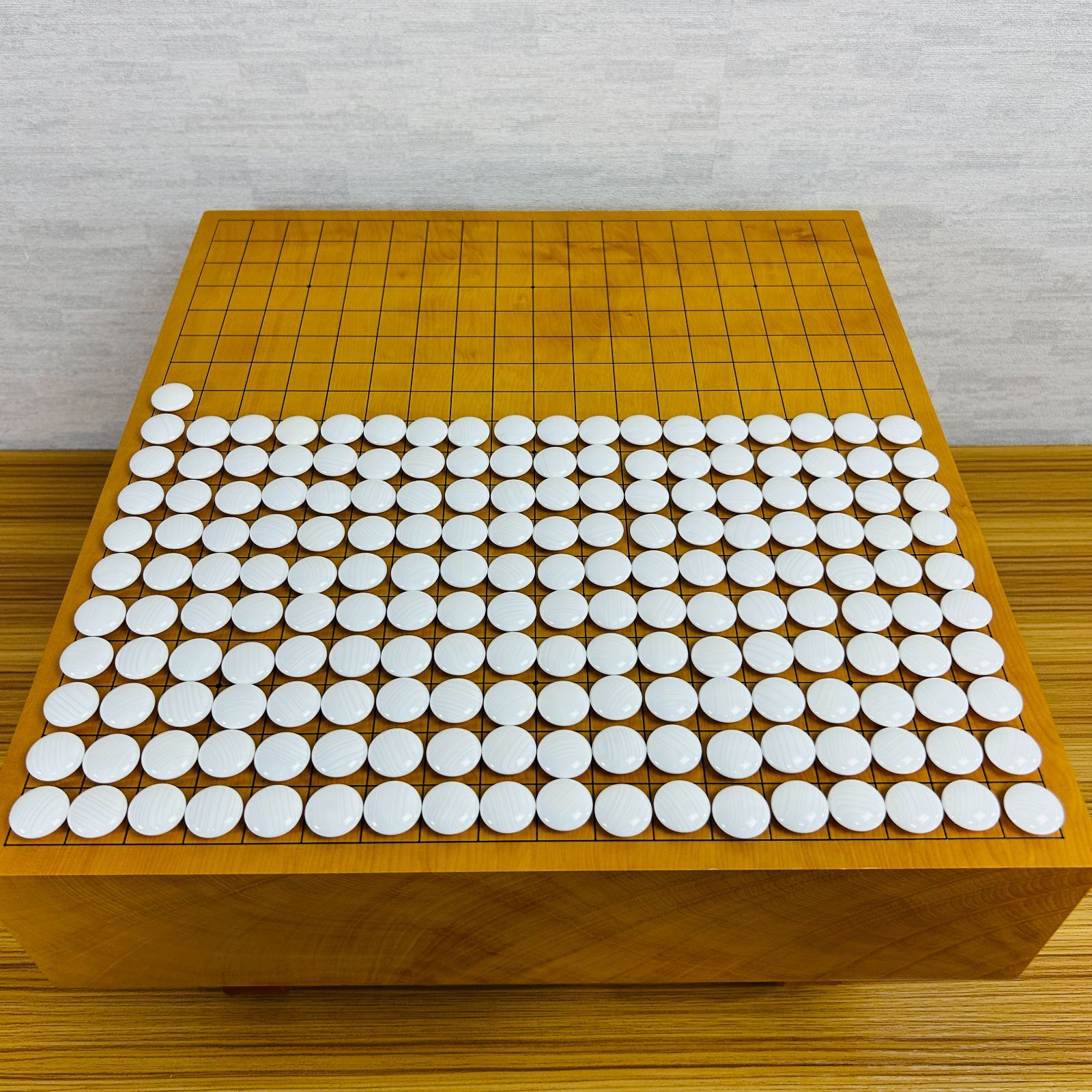 高級】蛤碁石33号 那智黒石34号 白181個 黒182個 囲碁【碁笥付き