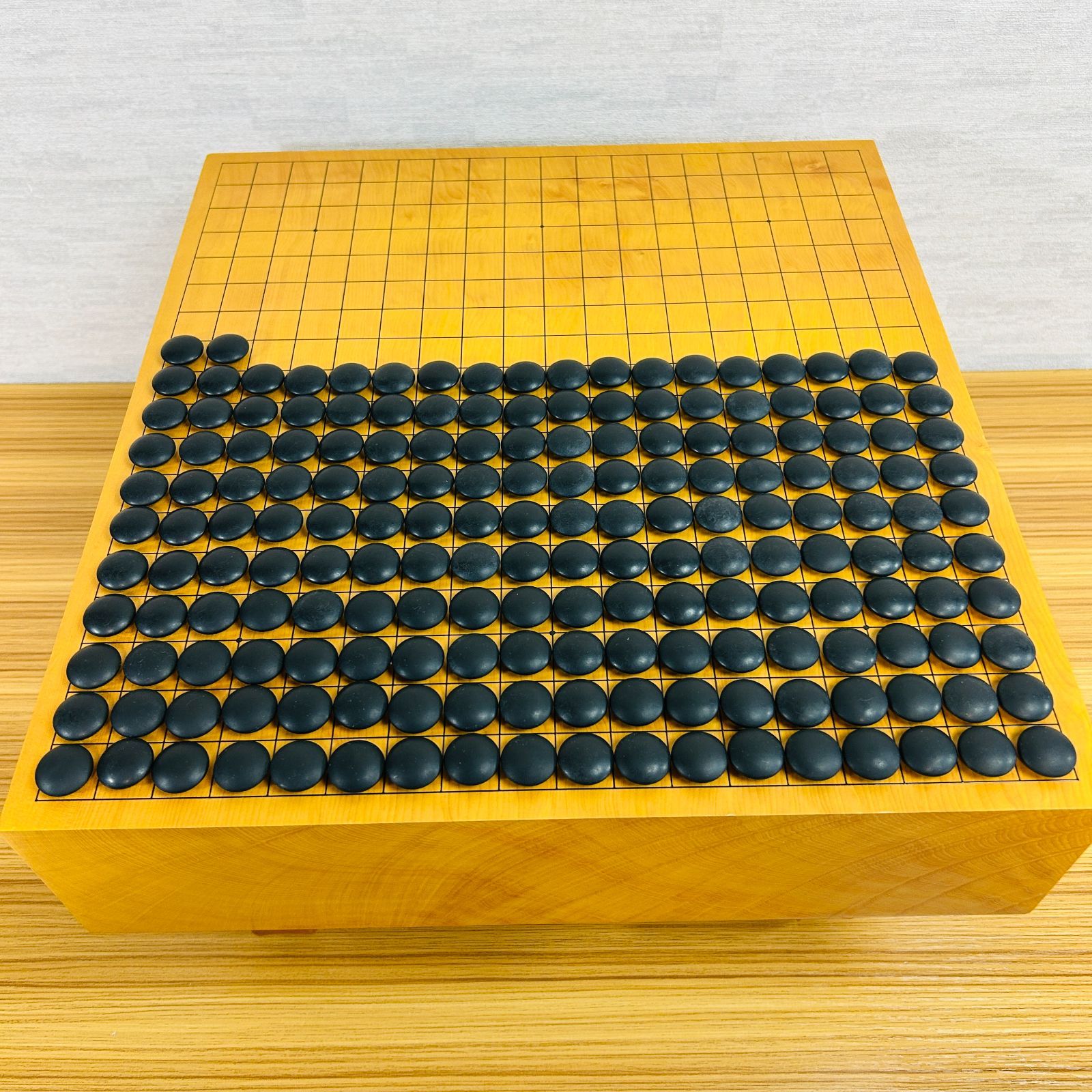 高級】蛤碁石33号 那智黒石34号 白181個 黒182個 囲碁【碁笥付き