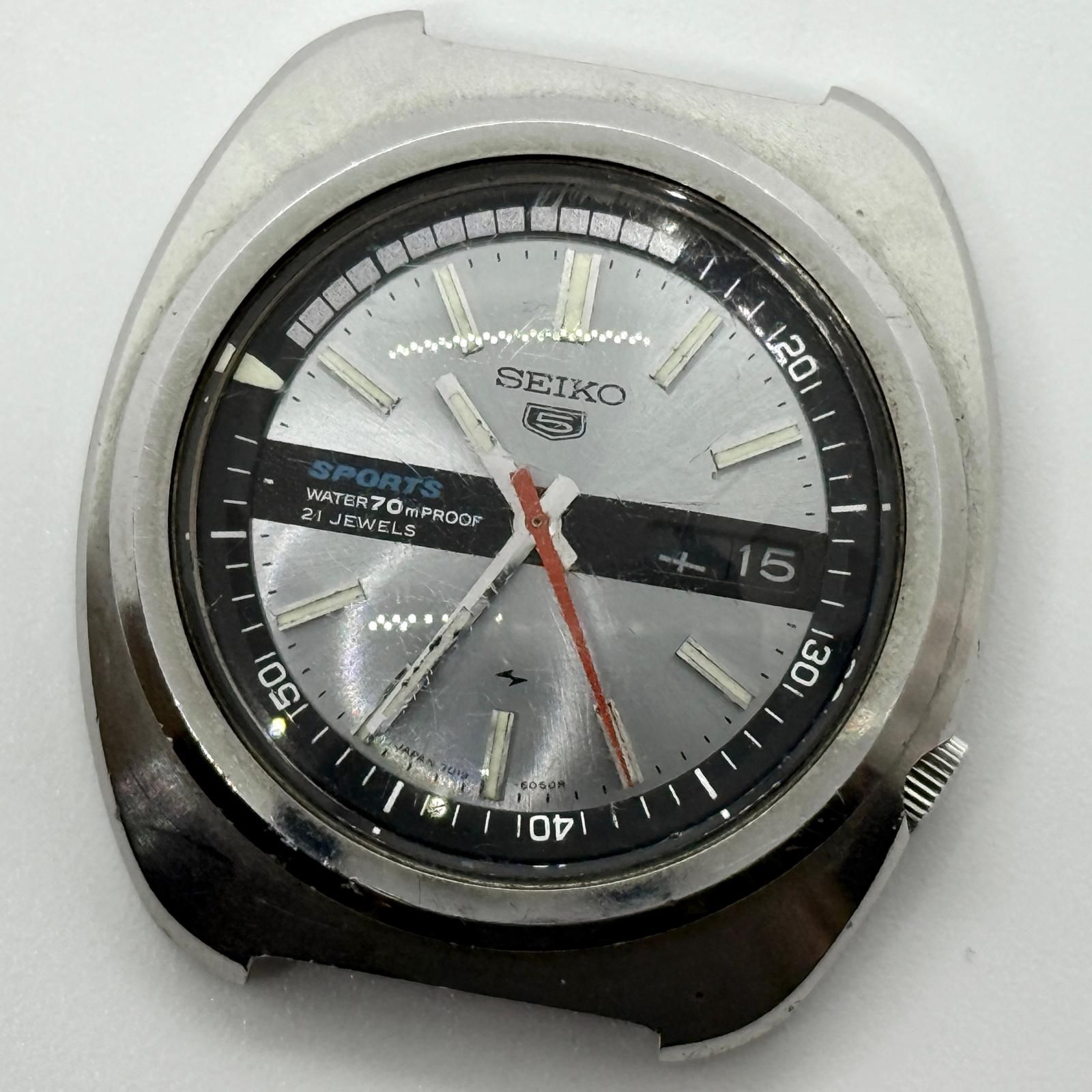 SEIKO セイコー 5スポーツ 7019-6030 シルバー AT メンズ 腕時計 稼働品