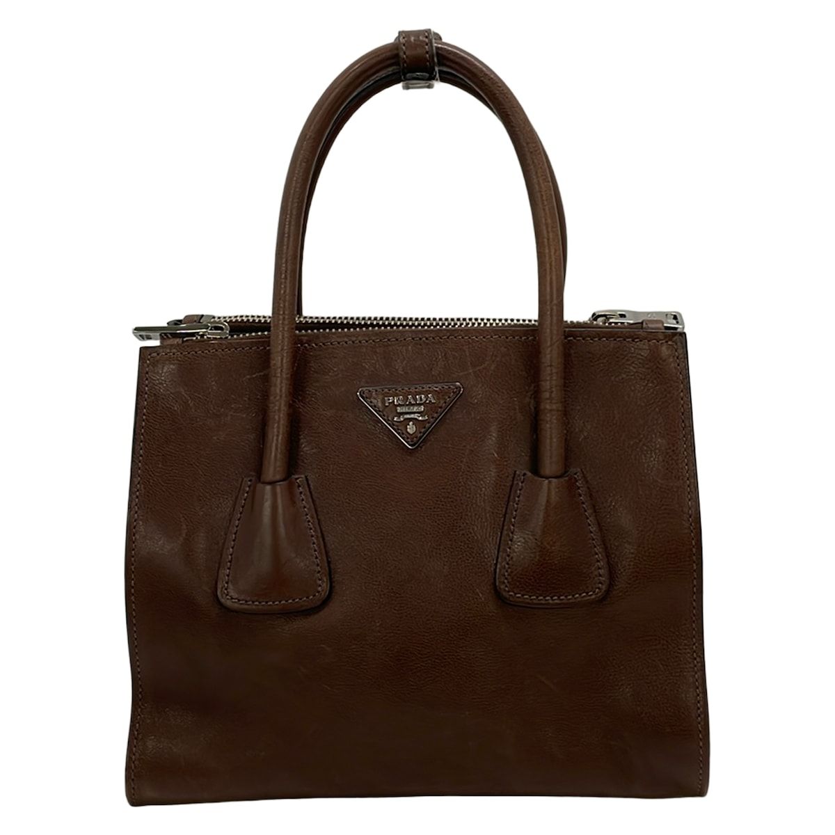 PRADA(プラダ) トートバッグ - ダークブラウン レザー