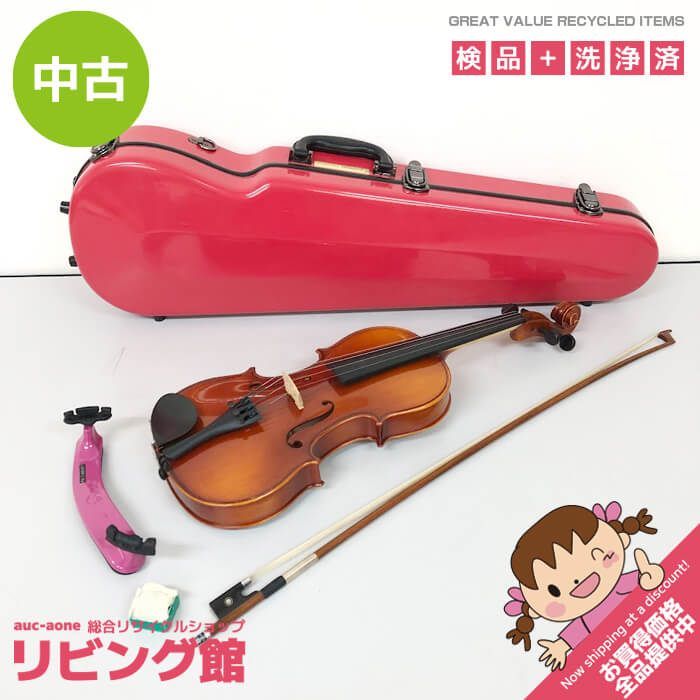 ss8666 【中古】 スズキ バイオリン No.230 4/4 2010 ケース付き 弓付き 肩当て付 ハードケース 赤 レッド Suzuki ヴァイオリン アウトフィット ビギナーズモデル 弦楽器 楽器 初心者向け バイオリン 中古
