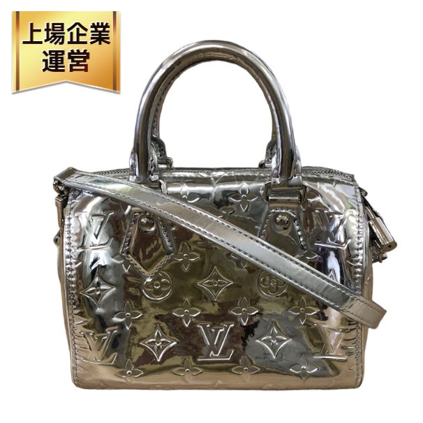 LOUIS VUITTON ルイヴィトン モノグラム ミロワール スピーディ バンドリエール 20cm M11987 シルバー ボストンバッグ 中古 良好 T10962273