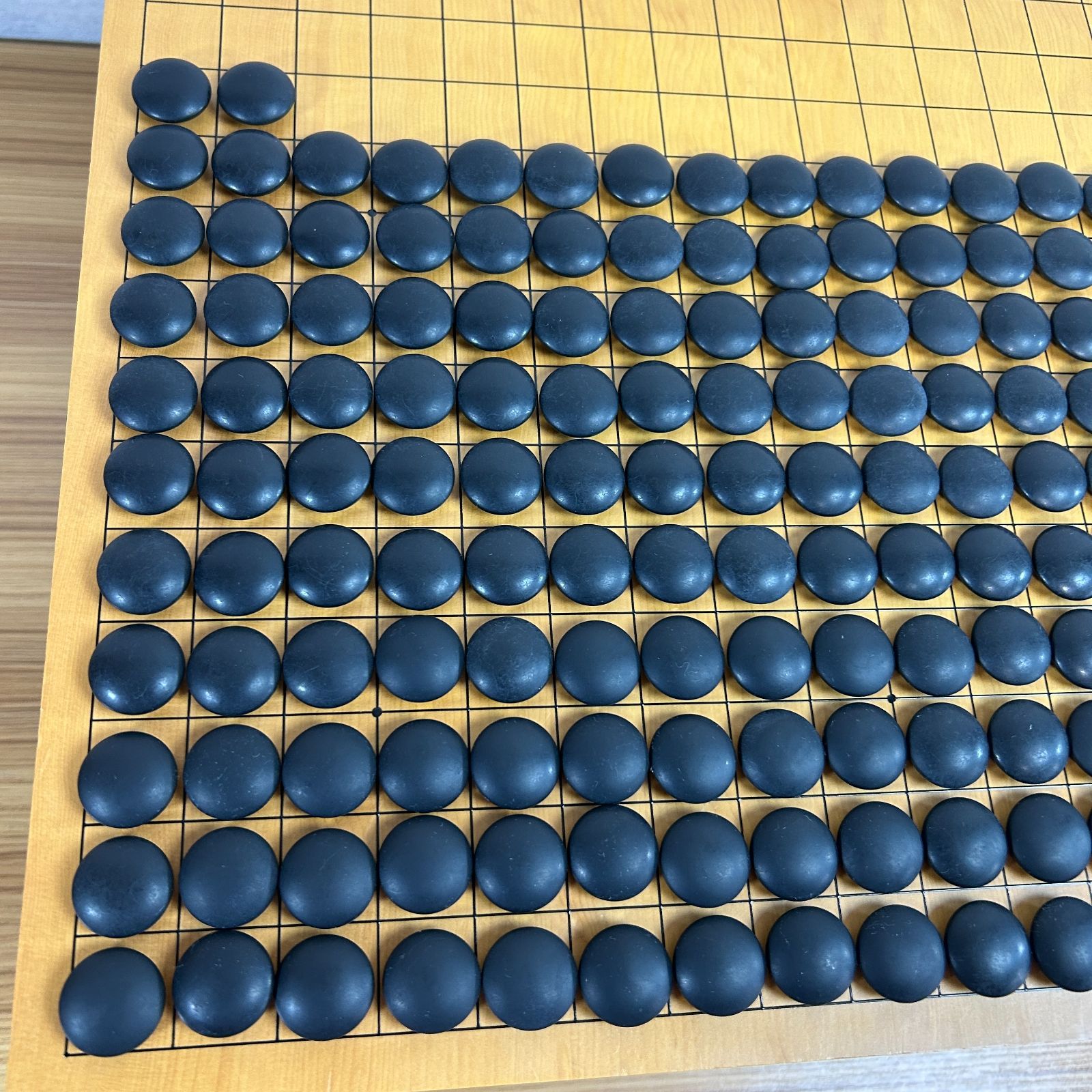 高級】蛤碁石33号 那智黒石34号 白181個 黒182個 囲碁【碁笥付き
