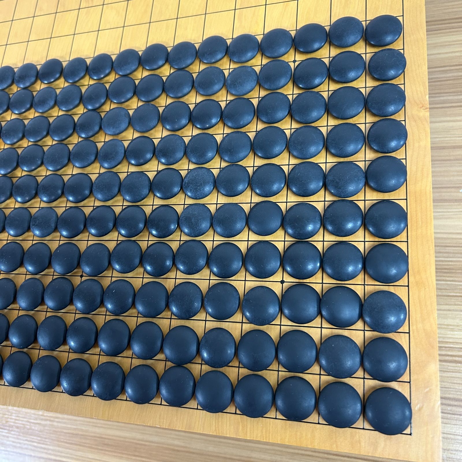 高級】蛤碁石33号 那智黒石34号 白181個 黒182個 囲碁【碁笥付き