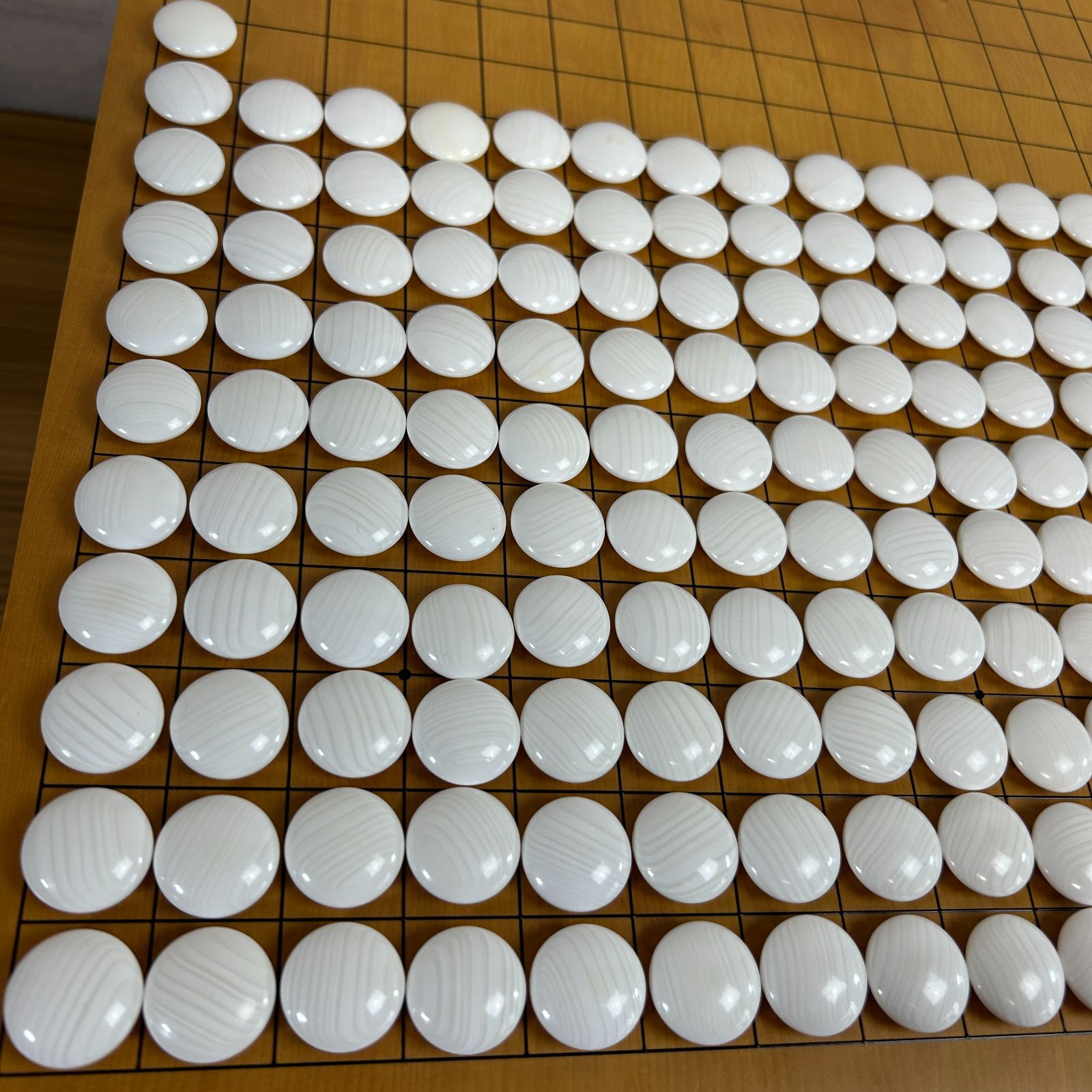 高級】蛤碁石33号 那智黒石34号 白181個 黒182個 囲碁【碁笥付き