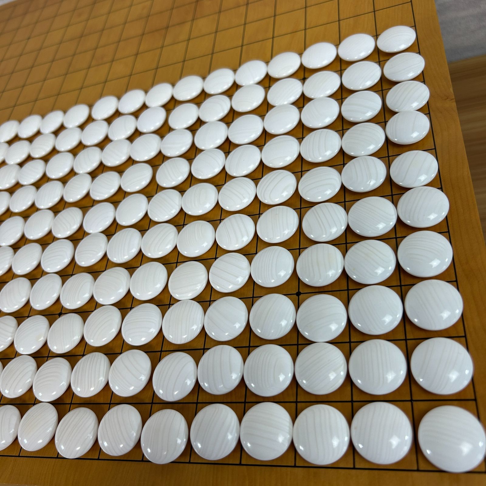 高級】蛤碁石33号 那智黒石34号 白181個 黒182個 囲碁【碁笥付き