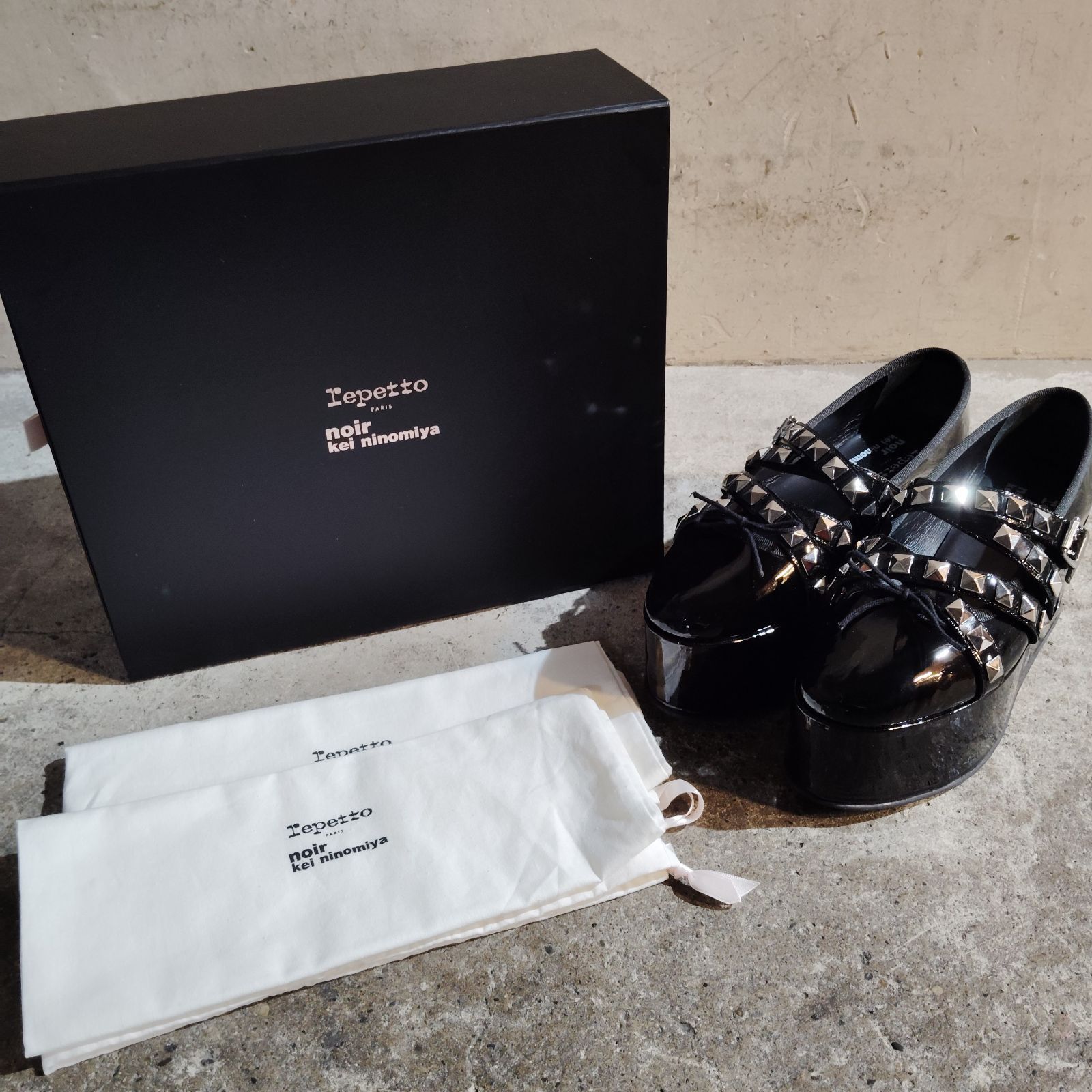 noir kei ninomiya repett 2023aw スタッズベルト バレエシューズ ノワールケイニノミヤ レペット 23aw COMME des GARCONS コムデギャルソン 37