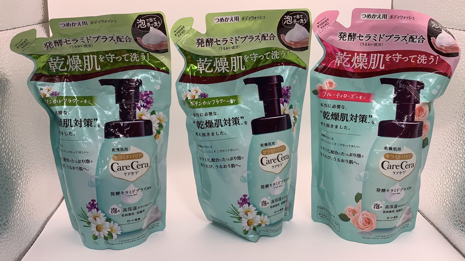 3個セット ケアセラ 泡の高保湿ボディウォッシュ 詰替え用 385mL