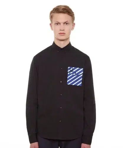 40) RAF SIMONS ラフ シモンズ x FRED PERRY フレッドペリー ストライプ ポイント シャツ