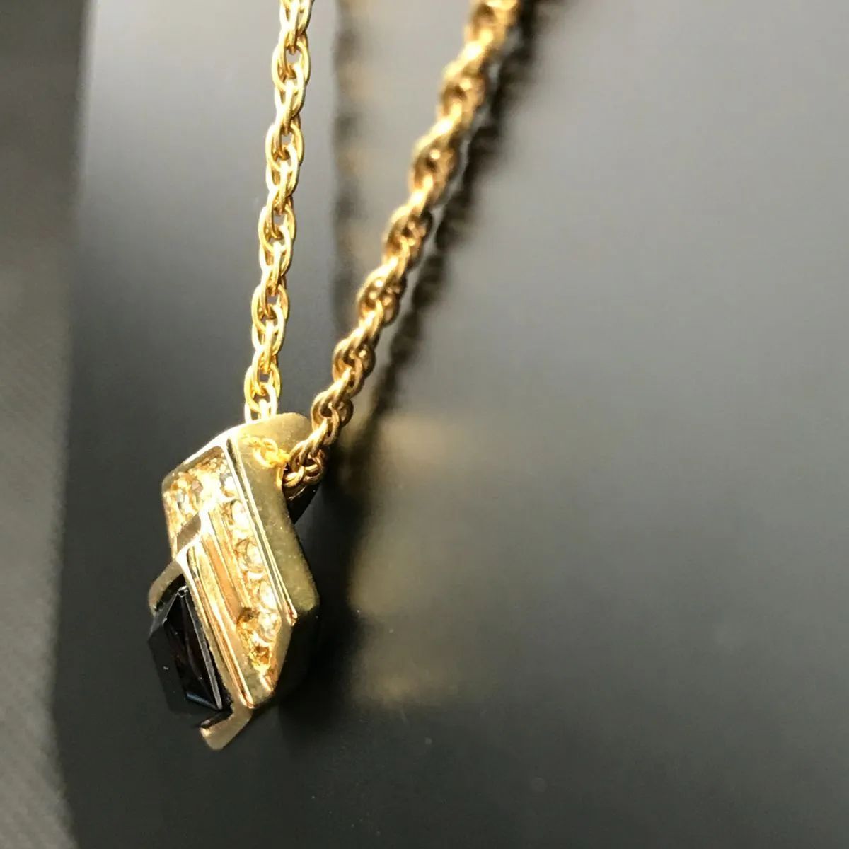 Christian Dior ディオール ネックレス ラインストーン ゴールド 