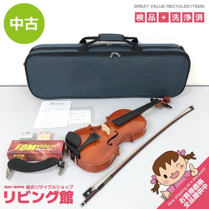 ss8667 【中古】 ロマンツァ バイオリン RV-350 4/4 ケース付き 弓付き 肩当て付 ネイビー 紺 Romanza ヴァイオリン ビギナーズモデル 弦楽器 楽器 初心者向け バイオリン 中古