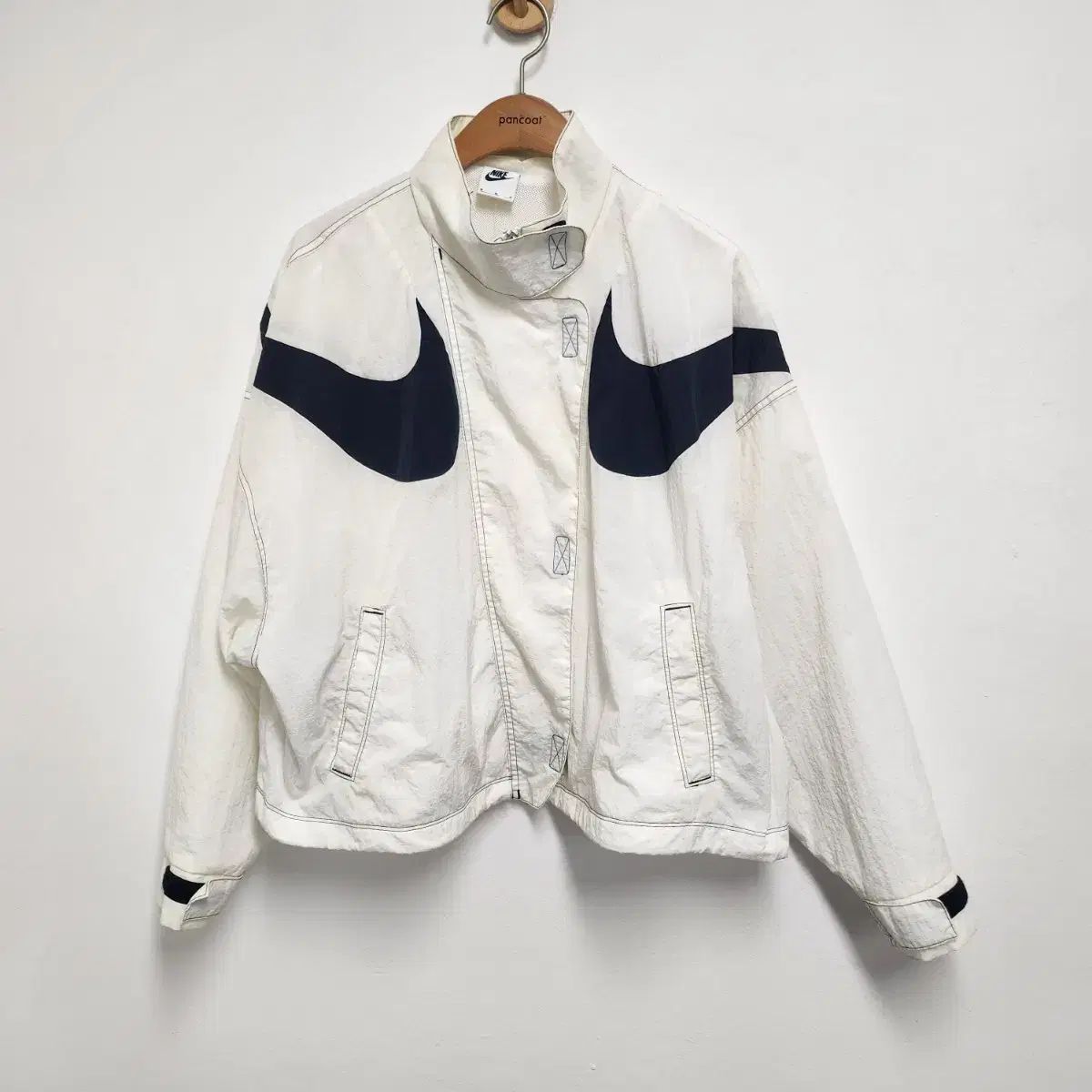 85 NIKE ビッグスウッシュ 白 ウィンドブレーカー ジャケット