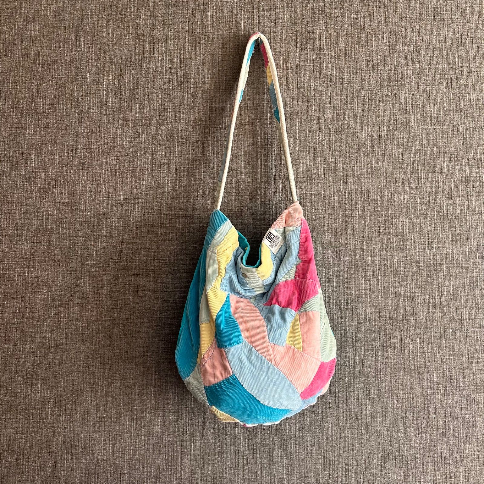 Vintag Corduroy Patchwork Quilt Remake BAG ④